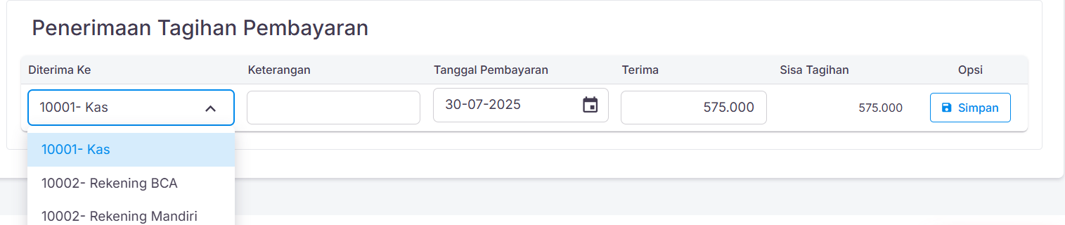 penerimaan pembayaran